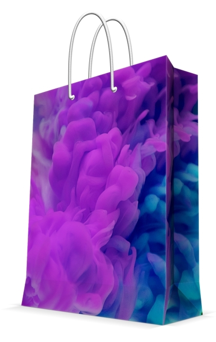 Пакет подарочный "Сиреневый космос" с ламинацией