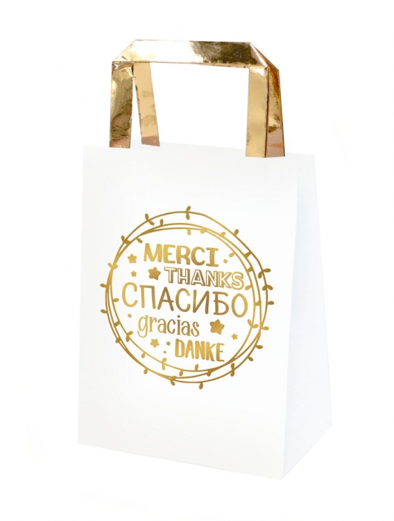 Крафт-пакет подарочный "Merci" с тиснением