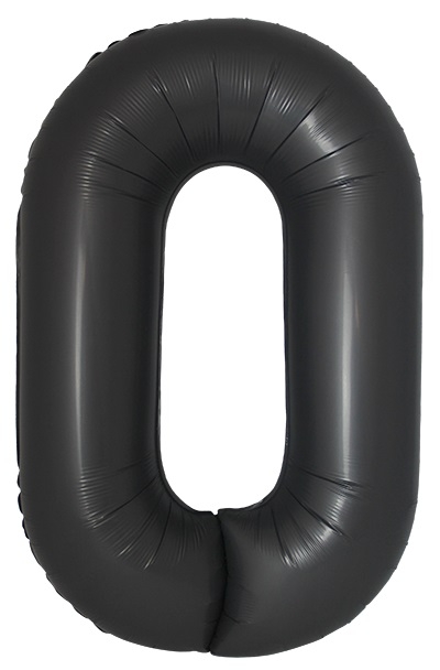 Шар Цифра "0" Slim Черный, Сатин / Satin Black (в упаковке)   