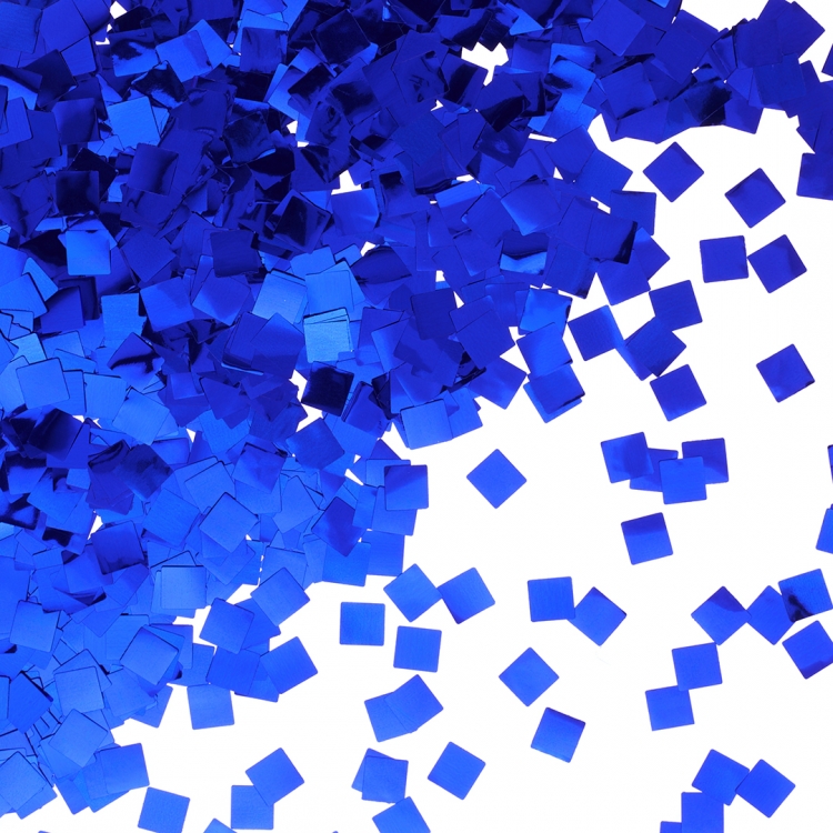 Конфетти фольга Квадрат, Королевский синий, Металлик, 1 см