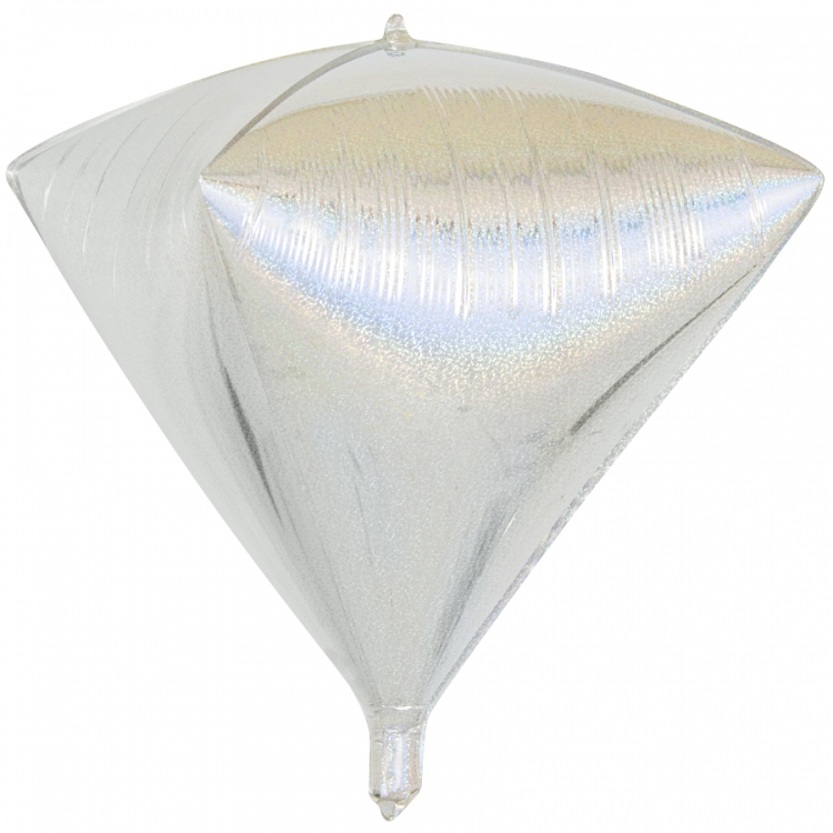 Шар 3D Алмаз, Серебро, Голография (в упаковке)