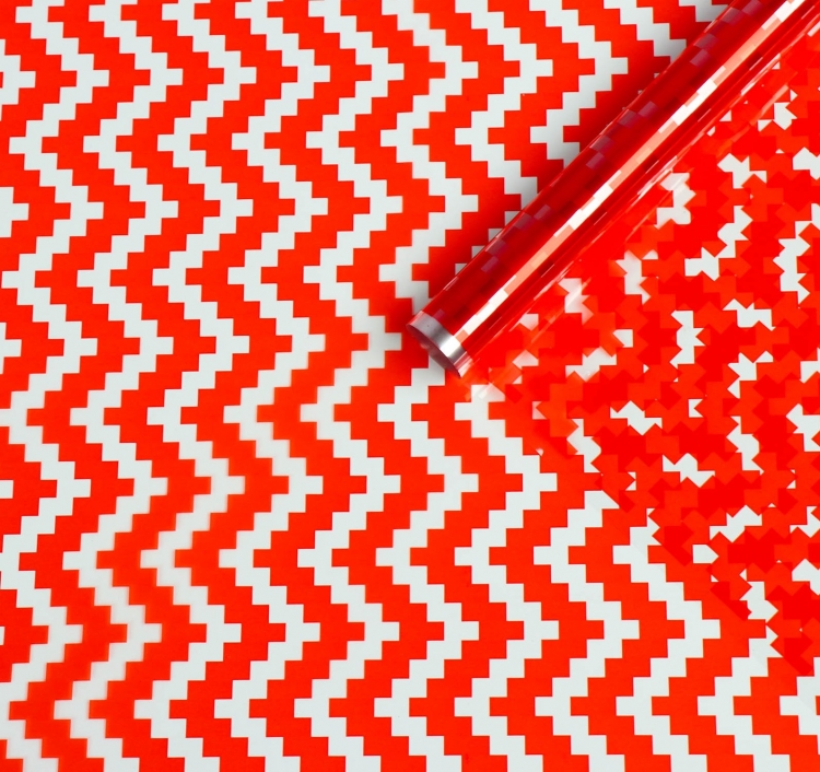 Пленка глянцевая "Шеврон" Красный